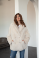 Women's double-sided jacket made of natural cashmere lamb