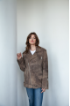 Women's brown VINTAGE leather jacket made of genuine leather