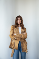 A stylish brown VINTAGE leather jacket made of genuine leather