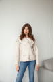 Women's leather jacket, beige, made of natural sheepskin