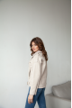 Women's leather jacket, beige, made of natural sheepskin