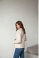 Women's leather jacket, beige, made of natural sheepskin