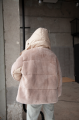 Women's down jacket with natural filler and sheepskin fur