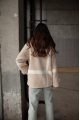 Women's jacket with ECO fur of beige color