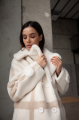 Women's jacket with ECO fur of white color