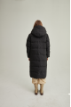 Black long down jacket with natural filler