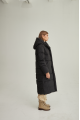 Black long down jacket with natural filler