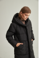 Black long down jacket with natural filler