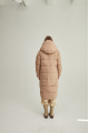 Beige women's down jacket with natural filler