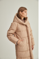 Beige women's down jacket with natural filler