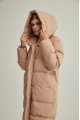 Beige women's down jacket with natural filler