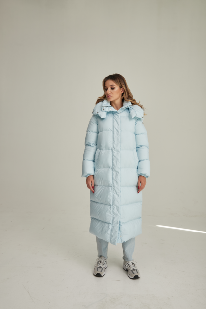 ADD long light blue down jacket