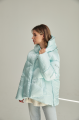 Short ADD light blue women's down jacket with natural filling