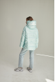 Short ADD light blue women's down jacket with natural filling