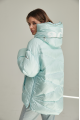 Short ADD light blue women's down jacket with natural filling