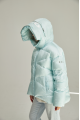 Short ADD light blue women's down jacket with natural filling