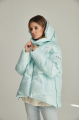 Short ADD light blue women's down jacket with natural filling