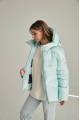 Short ADD light blue women's down jacket with natural filling