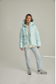 Short ADD light blue women's down jacket with natural filling