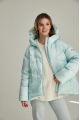 Short ADD light blue women's down jacket with natural filling