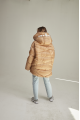 Short women's down jacket ADD in caramel color with natural filler