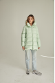 ADD short women's down jacket in mint color with natural filling