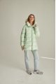 ADD short women's down jacket in mint color with natural filling