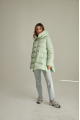 ADD short women's down jacket in mint color with natural filling