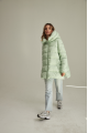 ADD short women's down jacket in mint color with natural filling