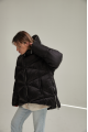 Short women's down jacket ADD black color with natural filling