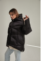 Short women's down jacket ADD black color with natural filling