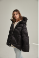 Short women's down jacket ADD black color with natural filling