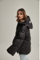 Short women's down jacket ADD black color with natural filling