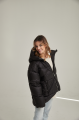 Short women's down jacket ADD black color with natural filling