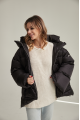 Short women's down jacket ADD black color with natural filling