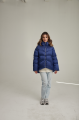 ADD short women's blue down jacket with natural filling