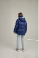 ADD short women's blue down jacket with natural filling