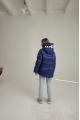 ADD short women's blue down jacket with natural filling