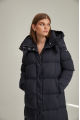 Women's long down jacket ADD in dark blue color with natural filler