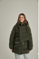 Women's dark green ADD down jacket with natural filling