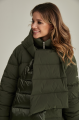 Women's dark green ADD down jacket with natural filling