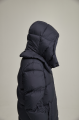 Women's long down jacket ADD in dark blue color with natural filler