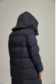 Women's long down jacket ADD in dark blue color with natural filler