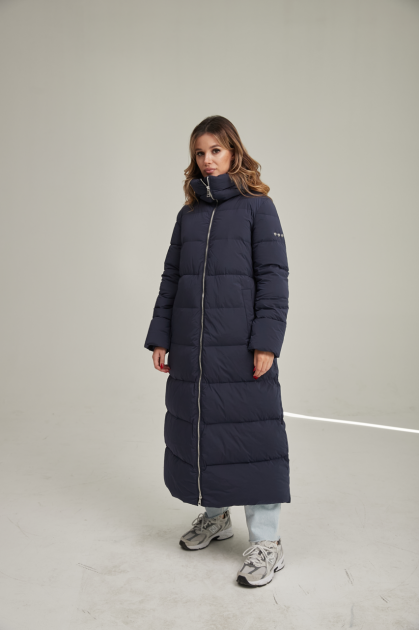 ADD long blue down jacket