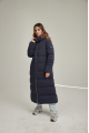 Women's long ADD blue down jacket with natural filling