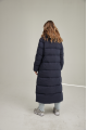 Women's long ADD blue down jacket with natural filling