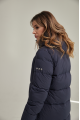 Women's long ADD blue down jacket with natural filling