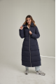 Women's long ADD blue down jacket with natural filling