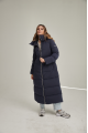 Women's long ADD blue down jacket with natural filling