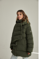 Women's dark green ADD down jacket with natural filling